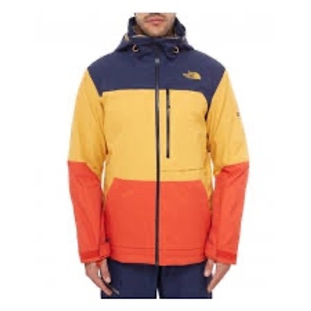 The North Face Steep Series Mens XL Ski Jacket Navy Yellow Orange Colorblock